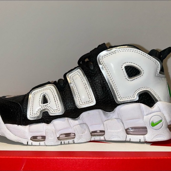 Nike Air More Uptempo Black White Green (Women's) - Picture 5 of 6